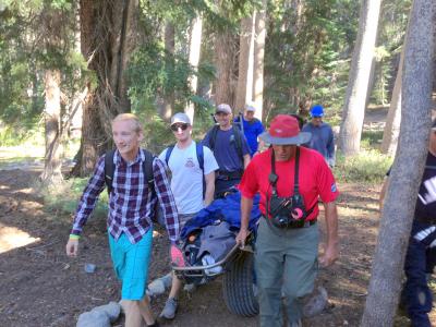 Aid to an injured hiker at Arrowhead Lake